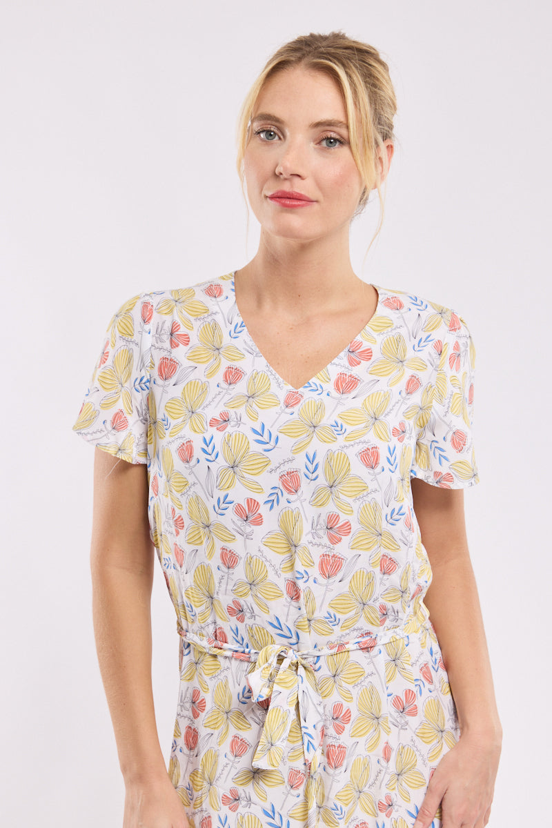 Robe motifs fleuris - cupro - 2