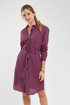 Robe chemise à carreaux - coton - 1