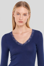 T-shirt manches longues - laine et soie - 4