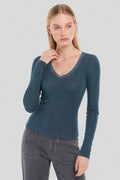 T-shirt manches longues - laine et soie - 1