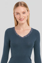 T-shirt manches longues - laine et soie - 2