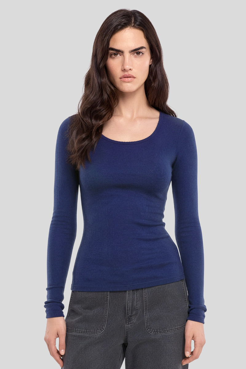 T-shirt manches longues - laine et soie - 7