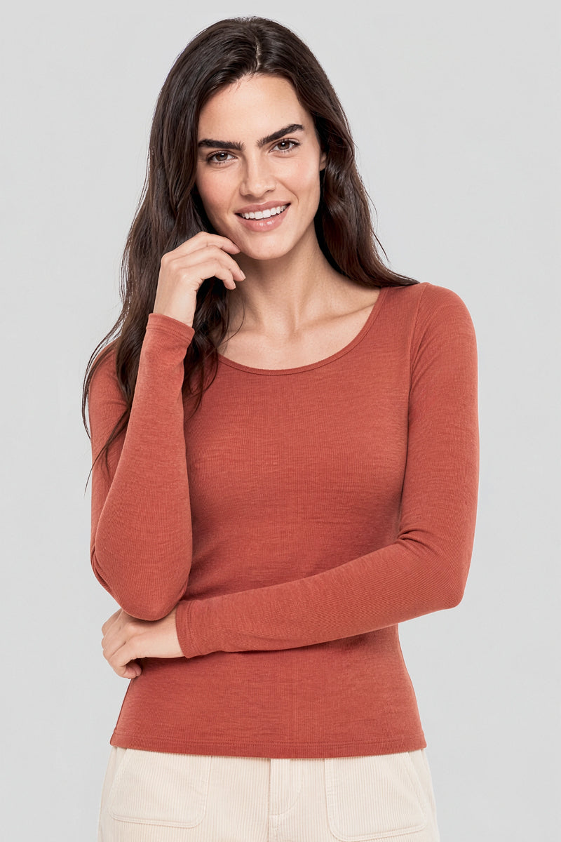 T-shirt manches longues - laine et soie - 3
