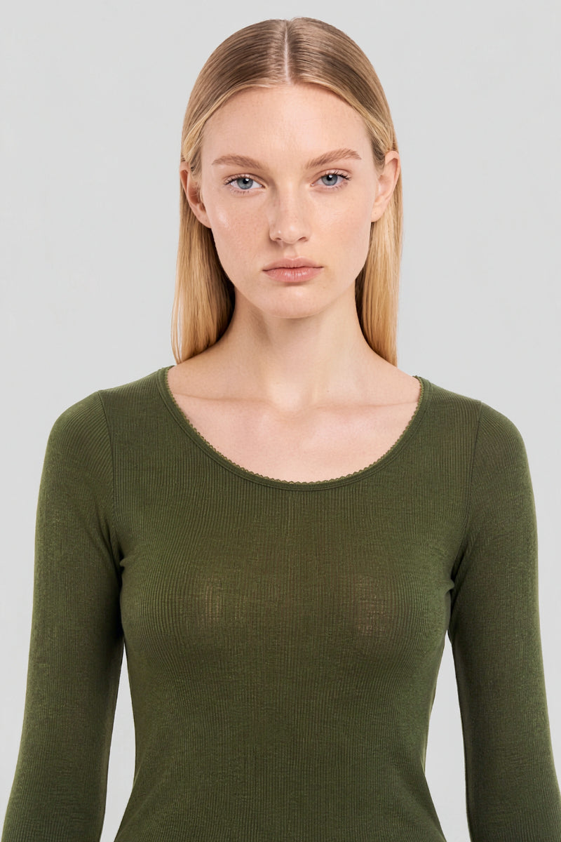 T-shirt manches longues - laine et soie - 6