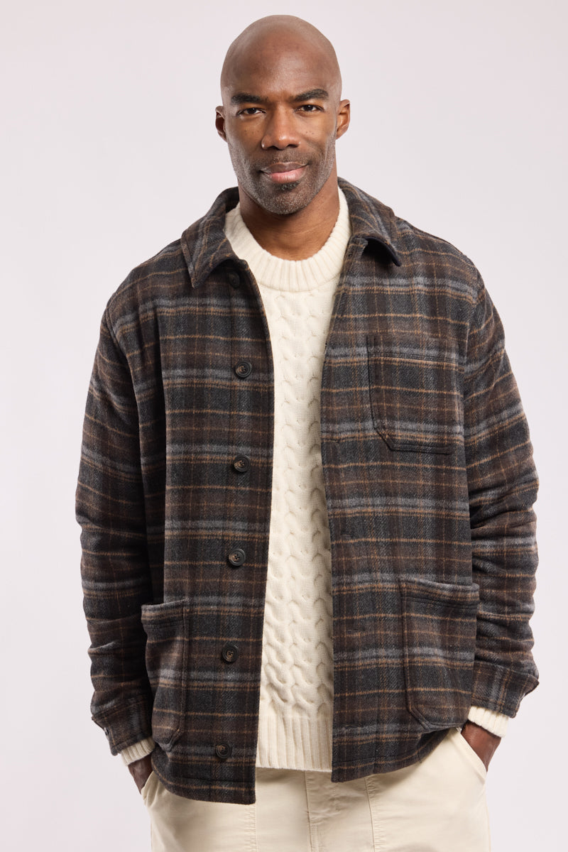 Veste à carreaux - drap de laine - 1