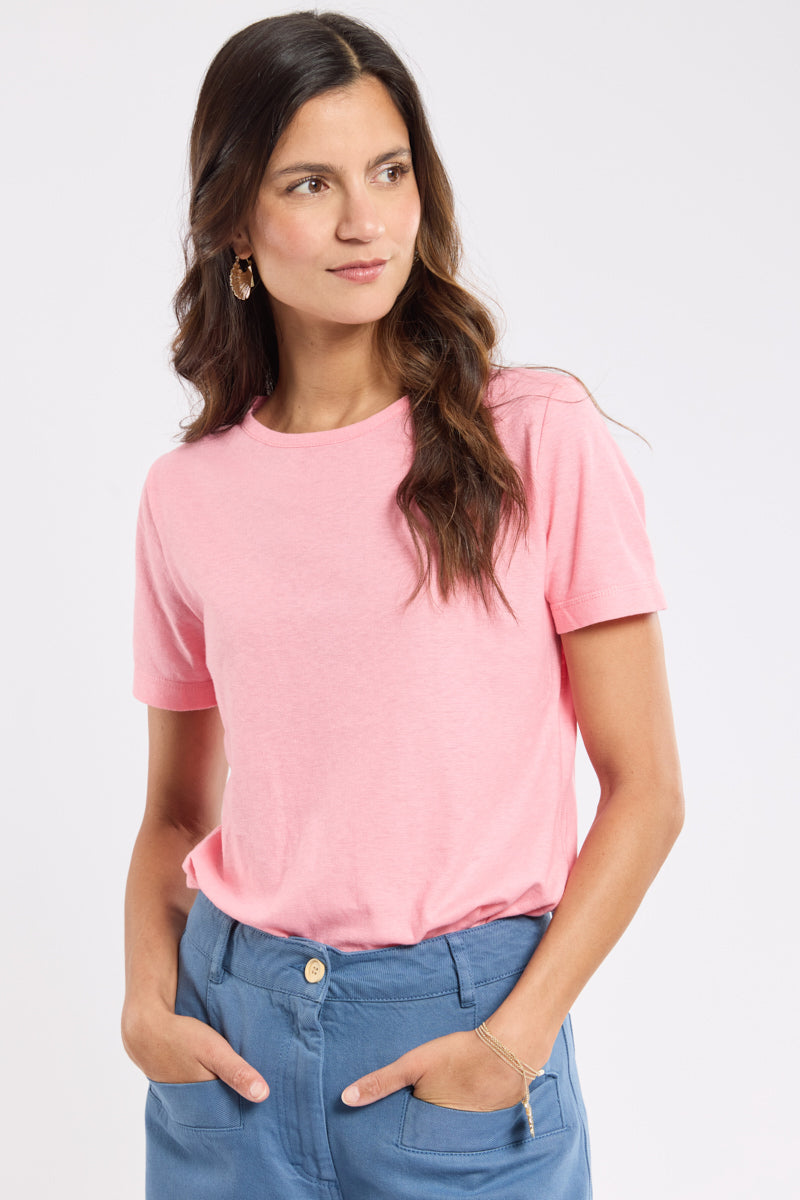 T-shirt uni Heritage - coton et lin - 1