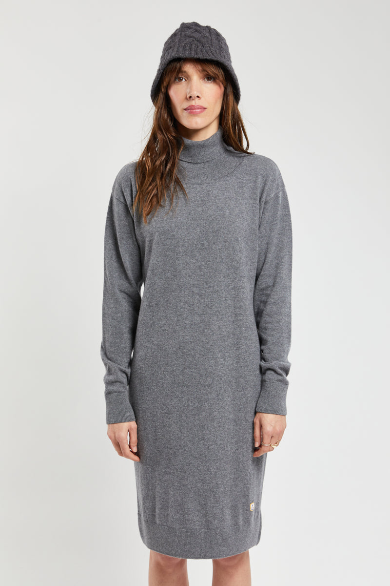 Robe col roulé Héritage - laine et cachemire - 1