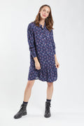 Robe fleurie manches longues - 1