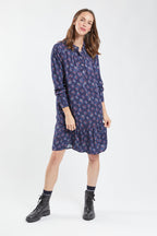 Robe fleurie manches longues - 1