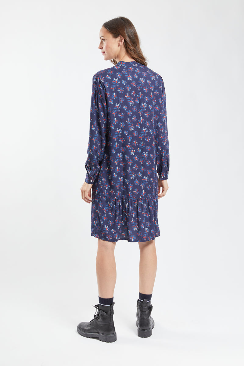 Robe fleurie manches longues - 2