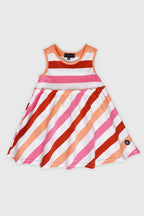 Robe rayée tricolore sans manches Baby- coton léger - 1