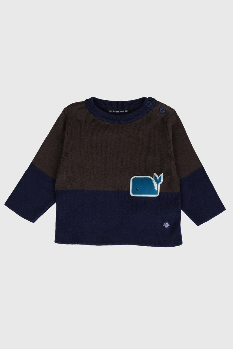 Pull marin Baby - coton et laine - 1