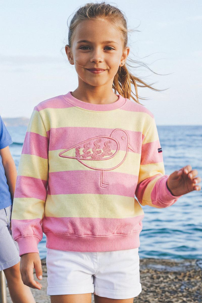 Sweat rayé Kids - coton rustique - 1