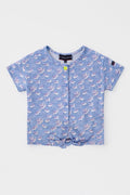 T-shirt à noeud oiseaux - coton léger - 1