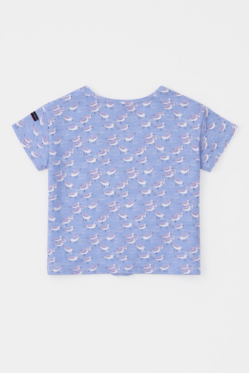 T-shirt à noeud oiseaux - coton léger - 2