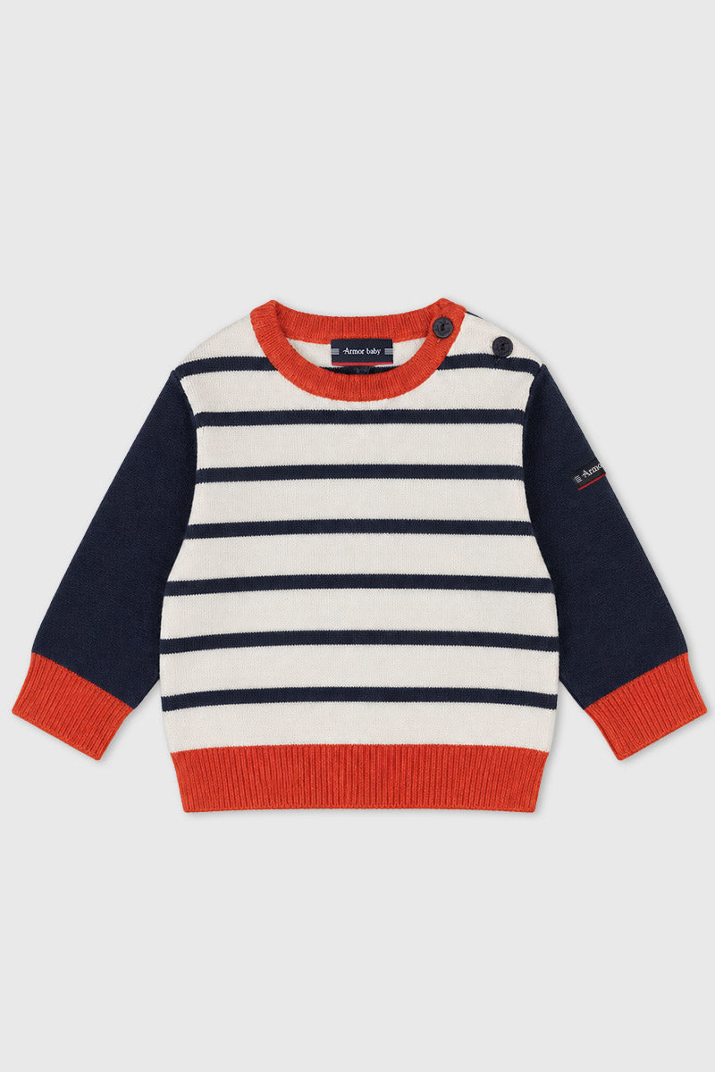Pull marin Baby - coton et laine - 1