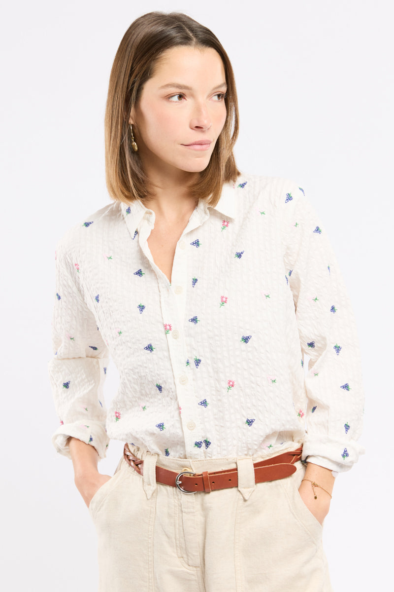 Chemisier brodé Marielle - coton - 1