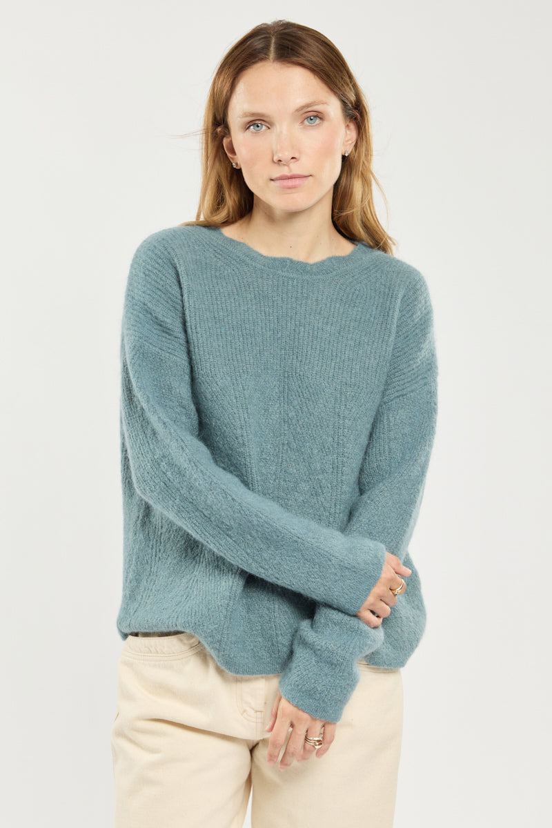 Pull côte perlée fantaisie - mohair - 3