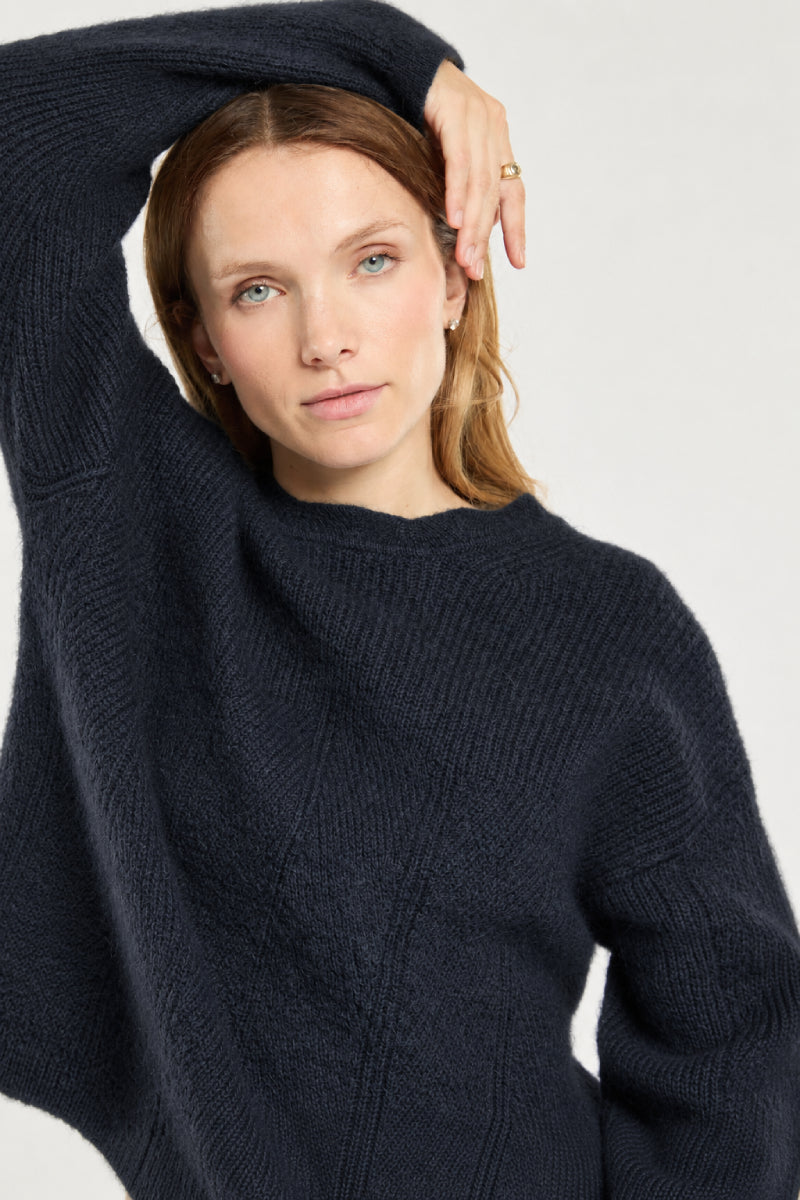 Pull côte perlée fantaisie - mohair - 1