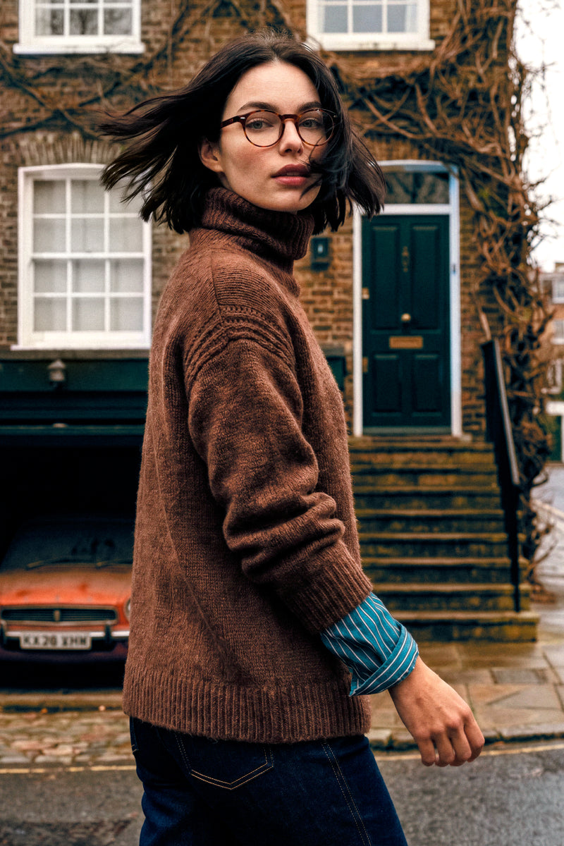 Pull col boule - laine - 3
